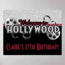 Hollywood Födelsedagsfest Poster