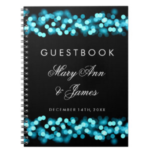 Hollywood för bröllopGuestbookturkos Glam Anteckningsbok Med Spiral