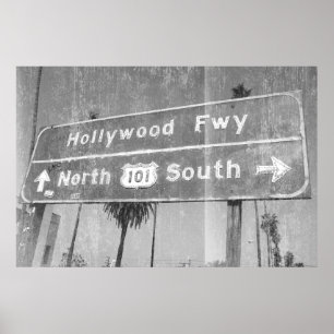 Hollywood Freeway-skylt Poster