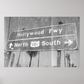 Hollywood Freeway-skylt Poster