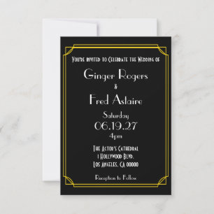 Hollywood / Gatsby / Classic 20's Art Deco Budget Inbjudningar