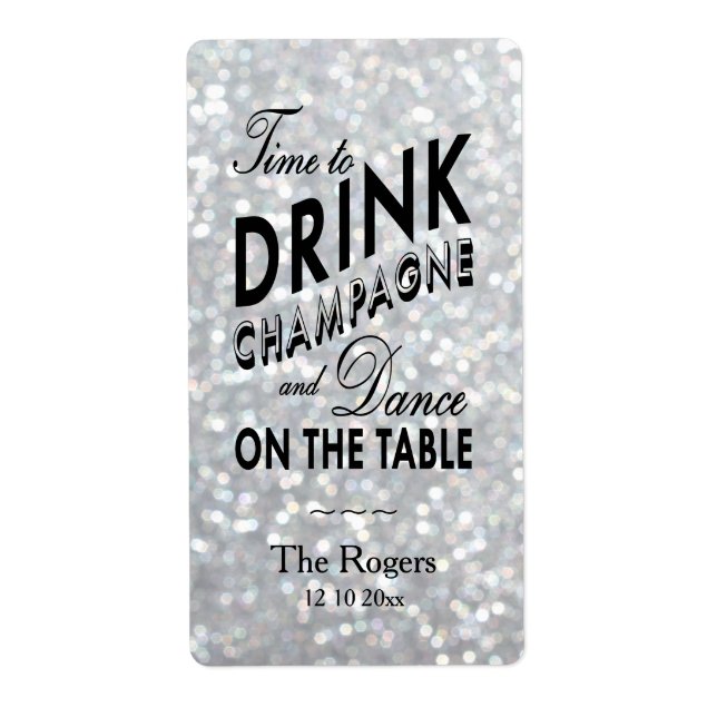 Hollywood Glam Vin-etikett Fraktsedel (Framsidan)