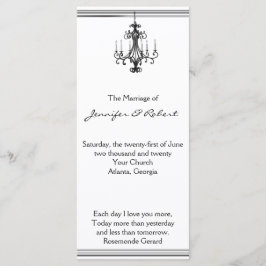 Hollywood Glamor Chandelier Bröllopsprogram Program