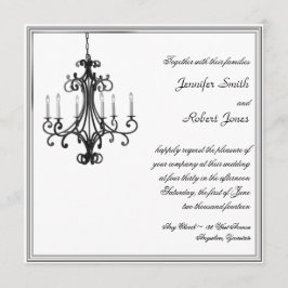 Hollywood Glamor Chandelier Wedding bjudande Inbjudningar