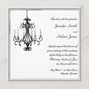 Hollywood Glamor Chandelier Wedding bjudande Inbjudningar