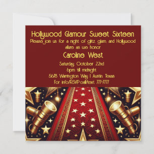Hollywood Glamor Sweet sixteen Inbjudningar