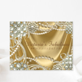 Hollywood Glamour Pärl Födelsedagsfest Inbjudningar