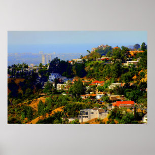 Hollywood Hills Kalifornien tryck