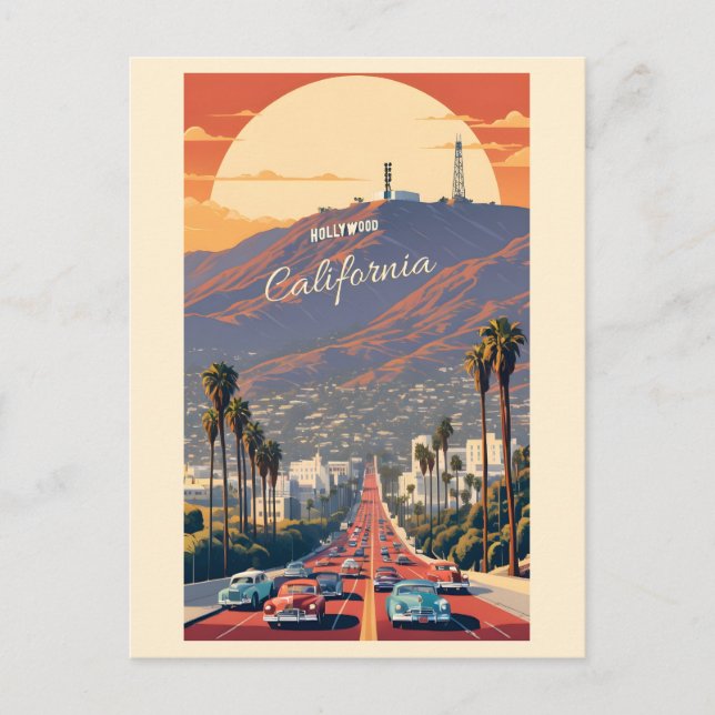 Hollywood Kalifornien Vykort (Framsida)
