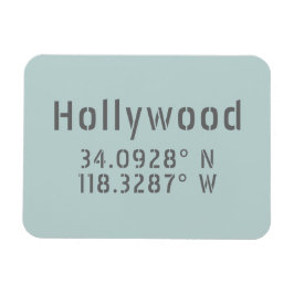 Hollywood Latitude Longitud Magnet
