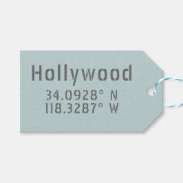 Hollywood Latitude Longitud Presentetikett