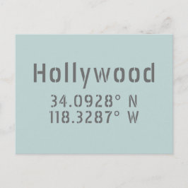 Hollywood Latitude Longitud Vykort
