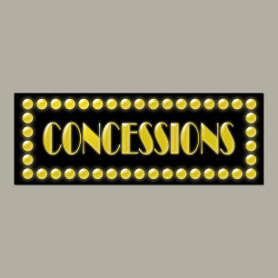Hollywood Ljus Concessions Underteckna Movie Party Poster