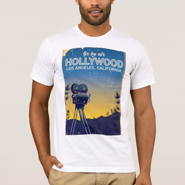 Hollywood Los Angeles California resposter Tee Shirt (Framsida)