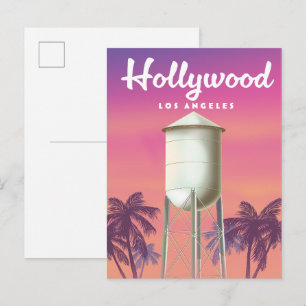 Hollywood Los Angeles Resa affisch Inbjudan Vykort