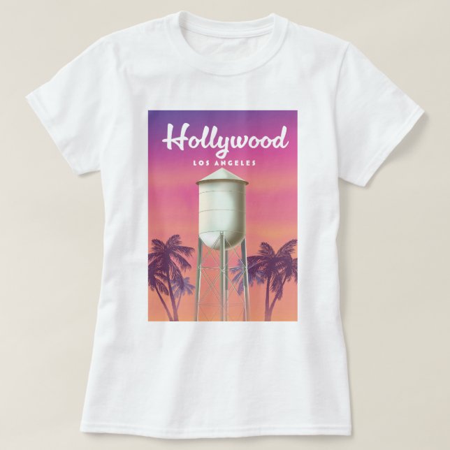 Hollywood Los Angeles Resa affisch T Shirt (Design framsida)