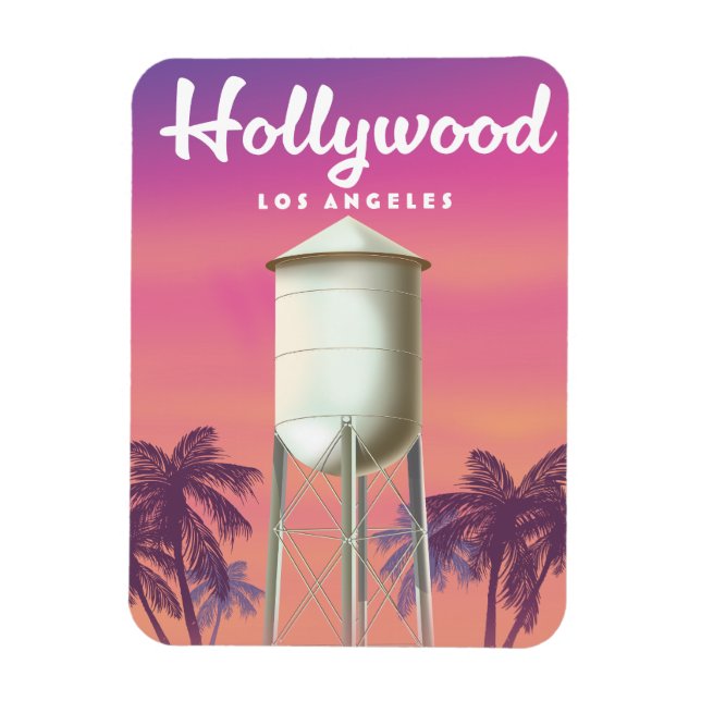 Hollywood Los Angeles Travel-affisch Magnet (Vertikal)