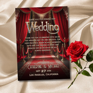 Hollywood Movie Red Carpet Premiere Bröllop Tack Kort