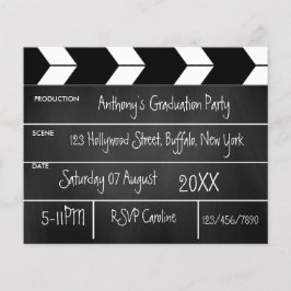 Hollywood Movie Studentfest Chalkboard Inbjudan Flygblad