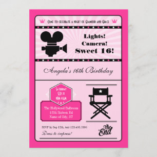 Hollywood Movie Sweet 16 Inbjudan