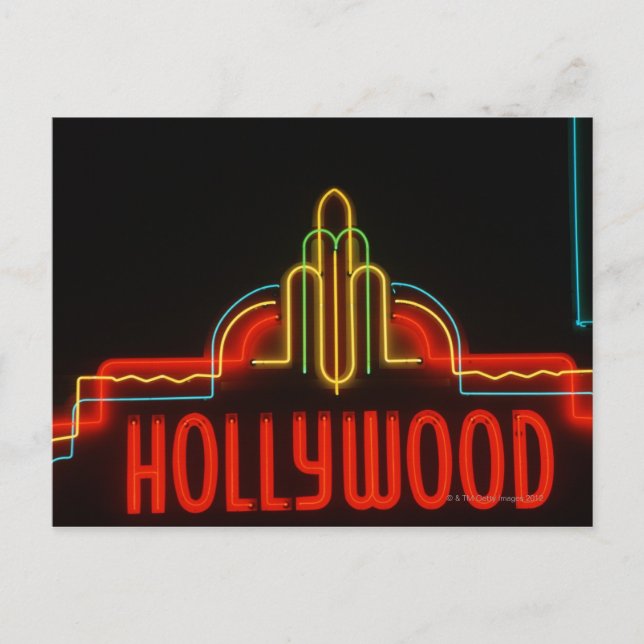 Hollywood neon Sign, Los Angeles, Kalifornien Vykort (Framsida)