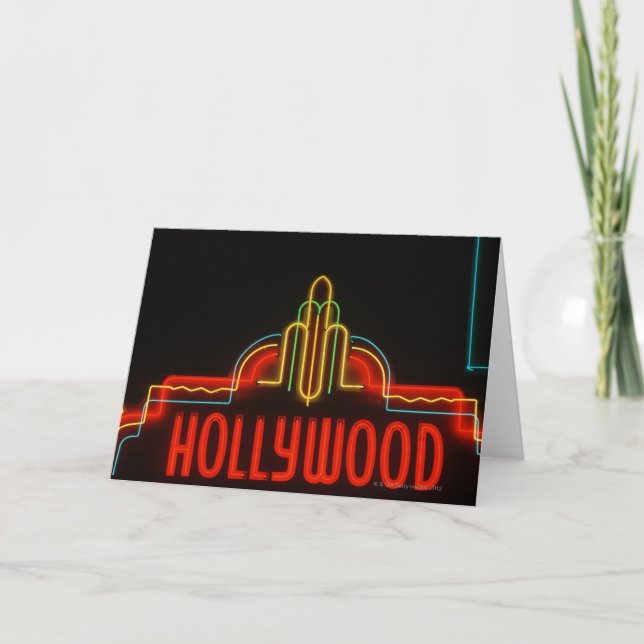 Hollywood neon undertecknar, Los Angeles, Kort (Framsida)