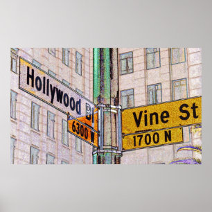 Hollywood och Vineaffisch Poster