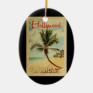 Hollywood palmträdvintage resor julgransprydnad keramik