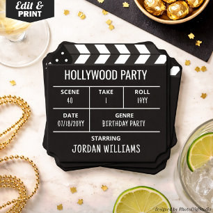 Hollywood Party Coasters, anpassad klappbräda Underlägg Papper