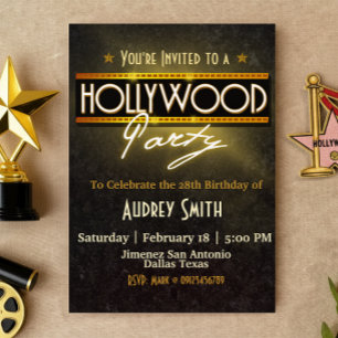 Hollywood Party-inbjudan Inbjudningar
