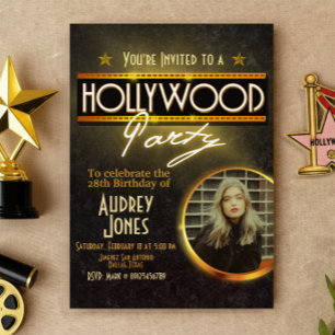 Hollywood Party med Photo Inbjudningar