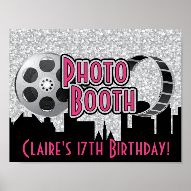 Hollywood Party Photo Booth Poster (Framsidan)