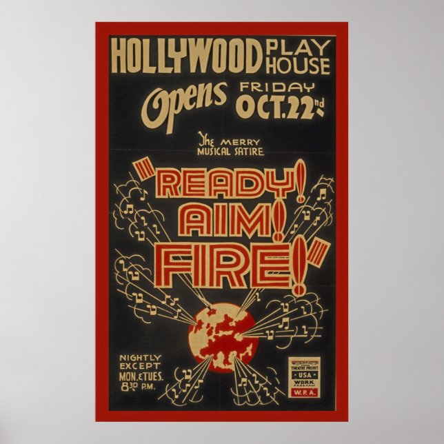 Hollywood Playhouse WPA Vintage Theater Poster (Framsidan)