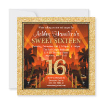 Hollywood Red Carpet City Guld Glitter Sweet 16