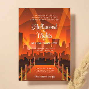 Hollywood Red Carpet City Prom Inbjudningar