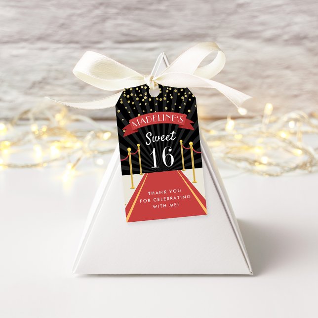 Hollywood Red Carpet Personlig Tack Favor Presentetikett (Skapare uppladdad)