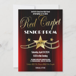 Hollywood Red Carpet Prom-inbjudan till gymnasiet Inbjudningar