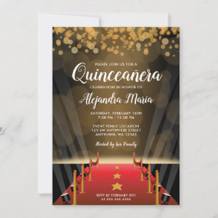 Hollywood Red Carpet Quinceañera-inbjudningar Inbjudningar