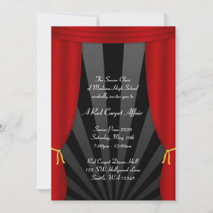 Hollywood Red Curtain Prom Formal Inbjudan
