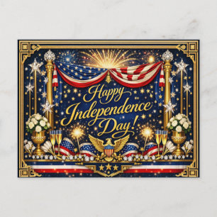 Hollywood Regency självständighetsdag patriotisk Helg Vykort