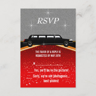Hollywood röda mattan RSVP-mall OSA Kort