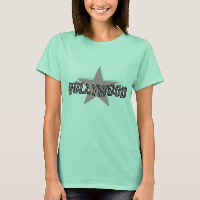 Hollywood Rosa Swirls Tee Shirt (Framsida)