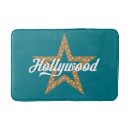 Hollywood-skript med bath Mat med stjärnor (vit ty Badrumsmatta