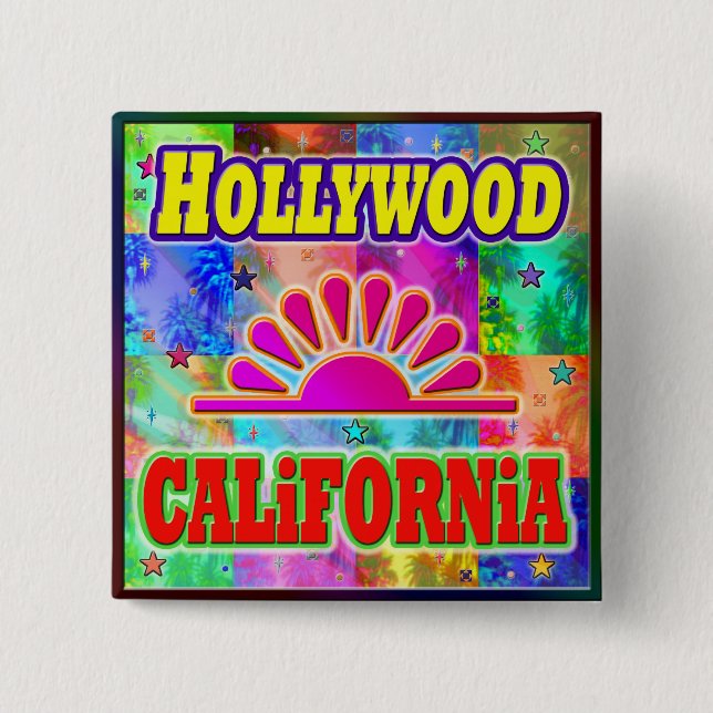 Hollywood Sol & Handflatan Button Knapp (Framsida)