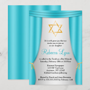 Hollywood Star av David Teal Silver Bat mitzvah Inbjudningar