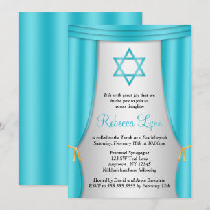 Hollywood Star av David Teal Silver Bat mitzvah Inbjudningar