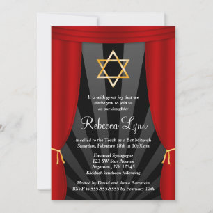 Hollywood Star of David Bat mitzvah Investigations Inbjudningar