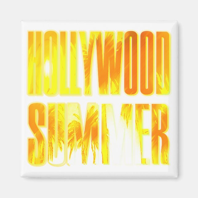 "Hollywood Summer" Gult Orange Brev Magnet (Framsidan)