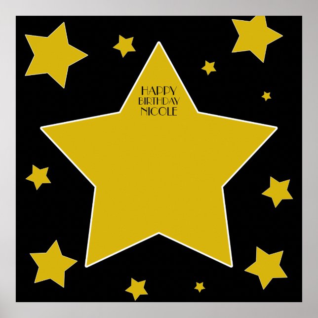 Hollywood Theme Birthday Autograph Keepsaké Poster (Framsidan)