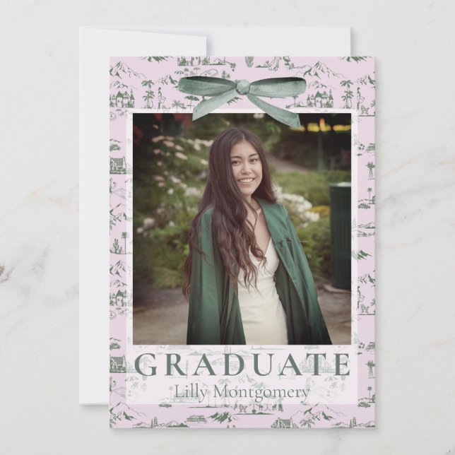 Hollywood Toile Coquette 5 Fotos Annonsering Inbjudningar (Framsida)